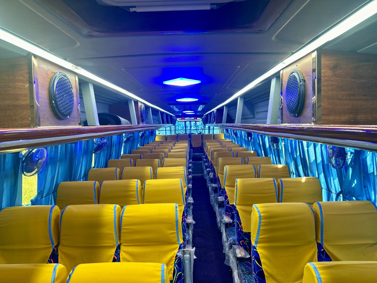 Jagdambay yellow seat coach interior