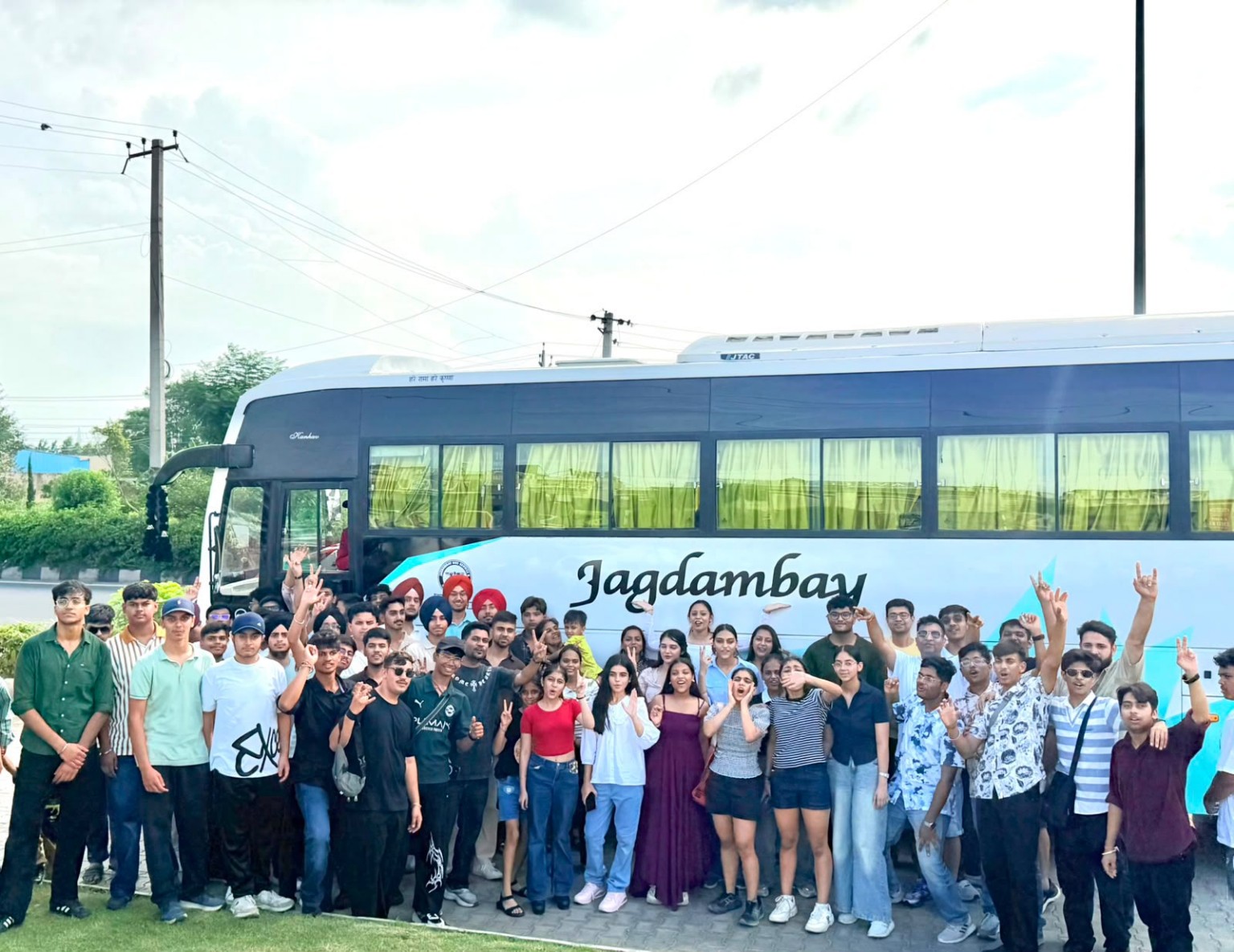 Jagdambay bus with passengers